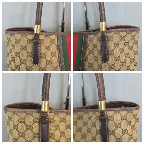 ✨️GUCCI GG Canvas Web Sherry Line Tote Bag - Picture 14 of 16